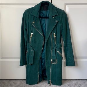 Fancy 100% suede leather coat